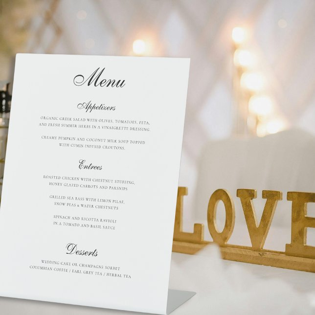 Expositor En L Menú Boda simple y elegante de tres platos (Subido por el creador)