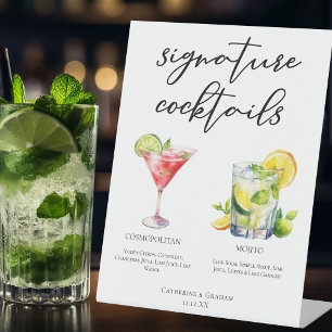 Expositor En L Menú Cócteles Cosmopolita Mojito Signature