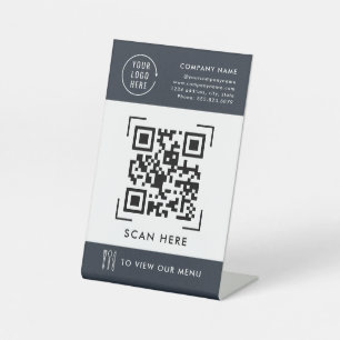 Expositor En L Menú Código QR   Logotipo de empresa sin contacto
