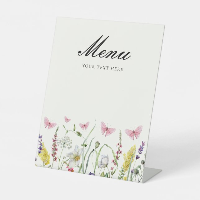 Expositor En L Menú Cumpleaños Mariposas Lindas (Anverso)
