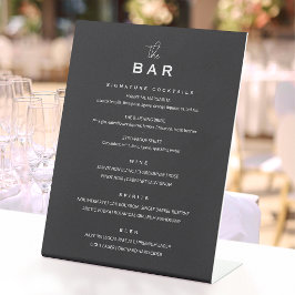 Expositor En L Menú de Bar de Boda Clásico Chic Minimalista Gris