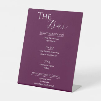 Expositor En L Menú de Bar de Boda de Acrílico Moderno | Editable