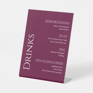 Expositor En L Menú de Bar de Boda de Acrílico Moderno | Editable
