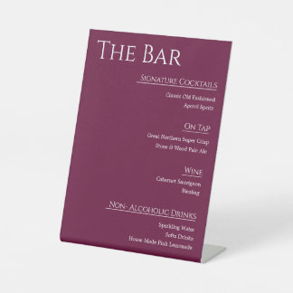 Expositor En L Menú de Bar de Boda de Acrílico Moderno | Editable