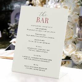 Expositor En L Menú de bar de boda elegante Chic Minimalista Rojo