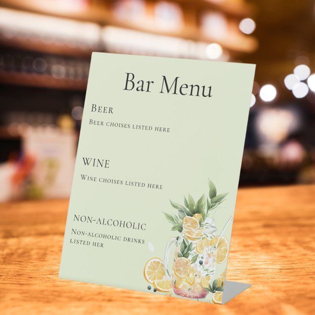 Expositor En L Menú de bar limonada verde salada (Subido por el creador)