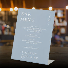 Expositor En L Menú de bar moderno minimalista azul polvoriento