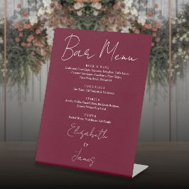 Expositor En L Menú de barra con letra script minimalista rojo bu