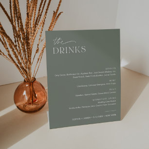 Expositor En L Menú de barra de bebidas Boda SAGE