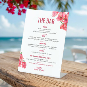 Expositor En L Menú de barra de bebidas de boda de arte rojo de b