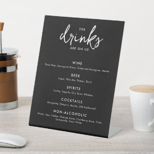 Expositor En L Menú de barra de Bodas modernos en blanco y negro