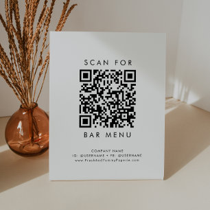 Expositor En L Menú de barra de tipografía de moda Código QR