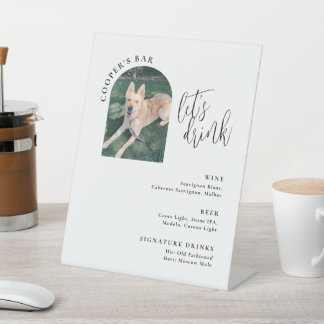 Expositor En L Menú de barras con Rótulo Mascota Foto Pedestal