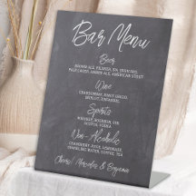 Menú de bebida personalizada Rustic Boda Bar