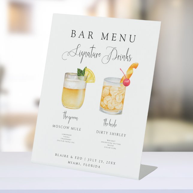Expositor En L Menú de bebidas con Boda moderno BLAIRE (Subido por el creador)