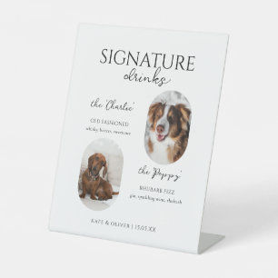 Expositor En L Menú de bebidas con firma del mascota