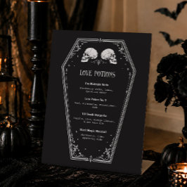 Expositor En L Menú de Bebidas de Bar de Boda Gótica de Halloween