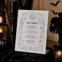 Expositor En L Menú de Bebidas del Bar de Boda Celestial