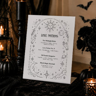 Expositor En L Menú de Bebidas del Bar de Boda Celestial