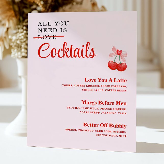 Expositor En L Menú de bebidas del personalizado Galentine's Day  (Subido por el creador)
