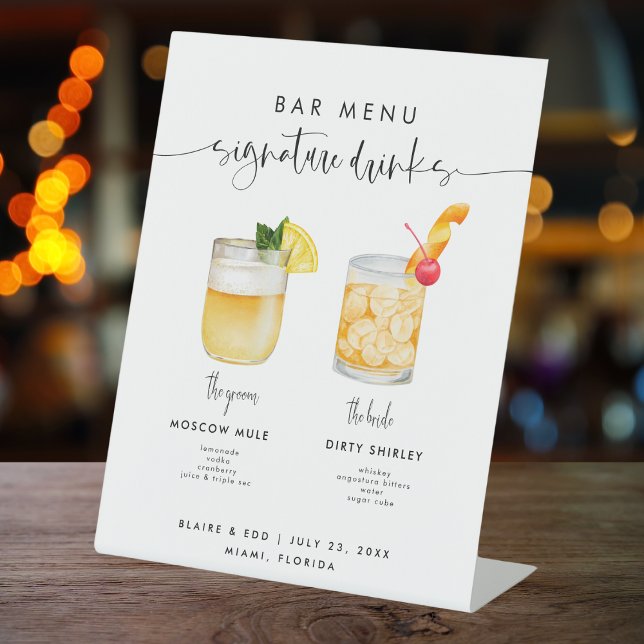 Expositor En L Menú de Bebidas Destacadas para Bodas Modernas BLA (Subido por el creador)