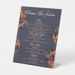 Expositor En L Menú de bebidas Elegant Gothic 3D Floral Skull 