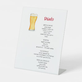 Expositor En L Menú de bebidas para fiesta de cerveza y pizza