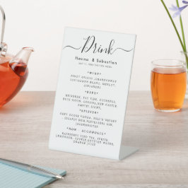 Expositor En L Menú de Bebidas Recepción de Boda