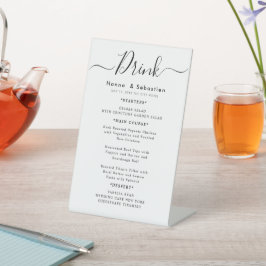 Expositor En L Menú de Bebidas Recepción de Boda
