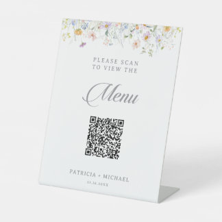 Expositor En L Menú de Boda con Código QR de Jardin Silvestre Cap