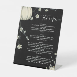 Expositor En L Menú de Boda de Calabaza de Otoño Negro