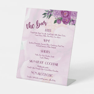 Expositor En L Menú de Boda de peones rosados