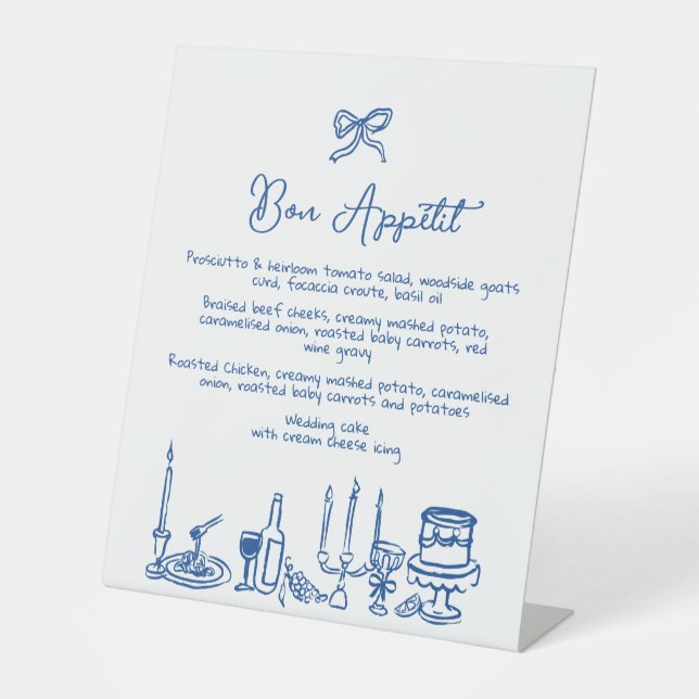 Expositor En L Menú de Boda Editable Dibujado a Mano WONDERLAND (Anverso)