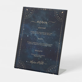Expositor En L Menú de boda elegante noche estrellada