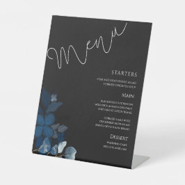Expositor En L Menú de Boda Negro Caprichoso con Vegetación