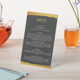 Expositor En L Menú de Boda Oro de Medianoche
