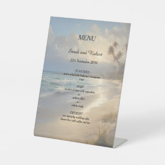 Expositor En L Menú de bodas de playa