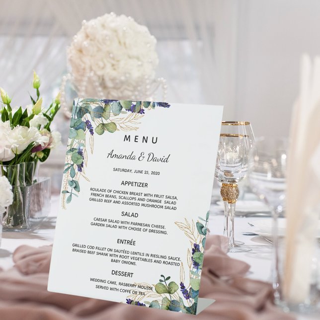 Expositor En L menú de cena de vegetación de eucalipto (Subido por el creador)