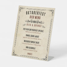 Menú de cerveza de la cervecería Vintage Oktoberfe