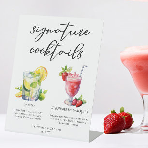 Expositor En L Menú de Cócteles Cubanos Mojito Fresa Daiquiri