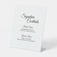 Menú de cócteles de caligrafía simple en blanco y 