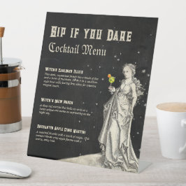 Expositor En L Menú de cócteles de fiesta de Halloween con tema d