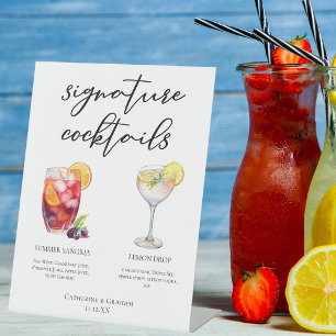 Expositor En L Menú de cócteles de la firma Sangria Lemon Drop