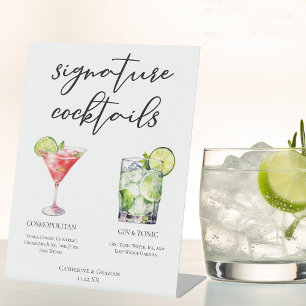 Expositor En L Menú de cócteles Gin y Tonic Signature Cosmopolita