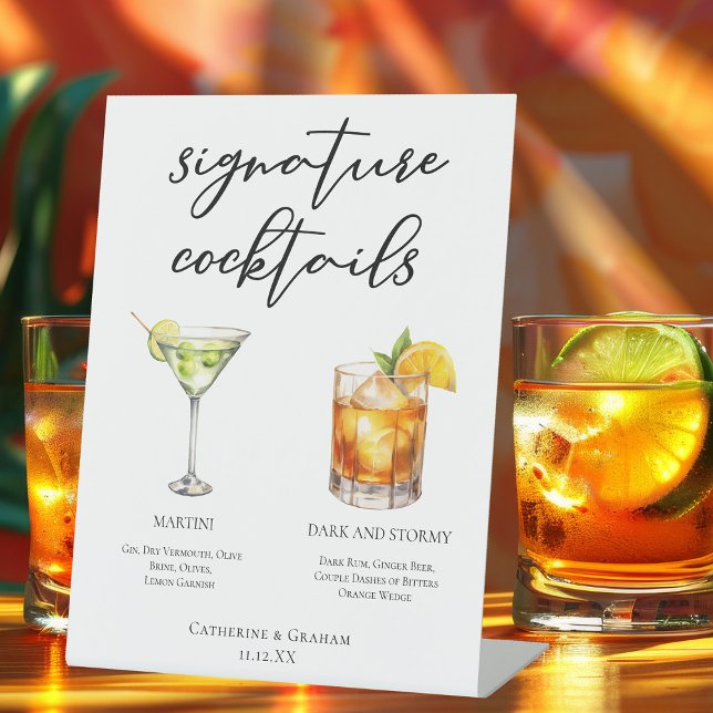 Expositor En L Menú de cócteles Martini Dark & Stormy Signature (Subido por el creador)