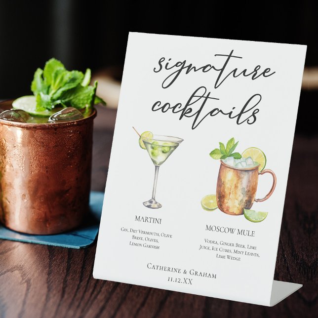 Expositor En L Menú de cócteles Martini Moscow Mule Signature (Subido por el creador)