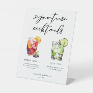 Expositor En L Menú de cócteles Sangria Gin & Tonic Signature