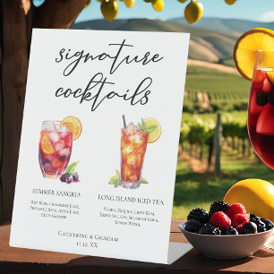 Expositor En L Menú de cócteles Sangria Long Island Tea Signature