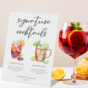 Expositor En L Menú de cócteles Sangria Moscow Mule Signature