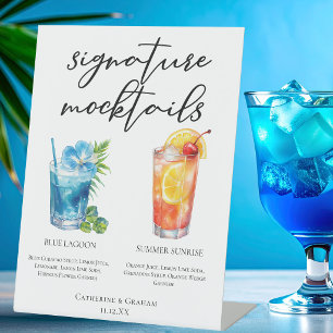 Expositor En L Menú de cócteles sin alcohol Blue Lagoon Summer Su